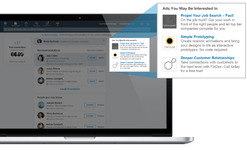 Anuncio en formato texto de Linkedin.