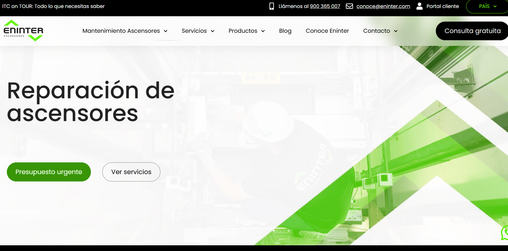 Professional web design: Eninter elevators