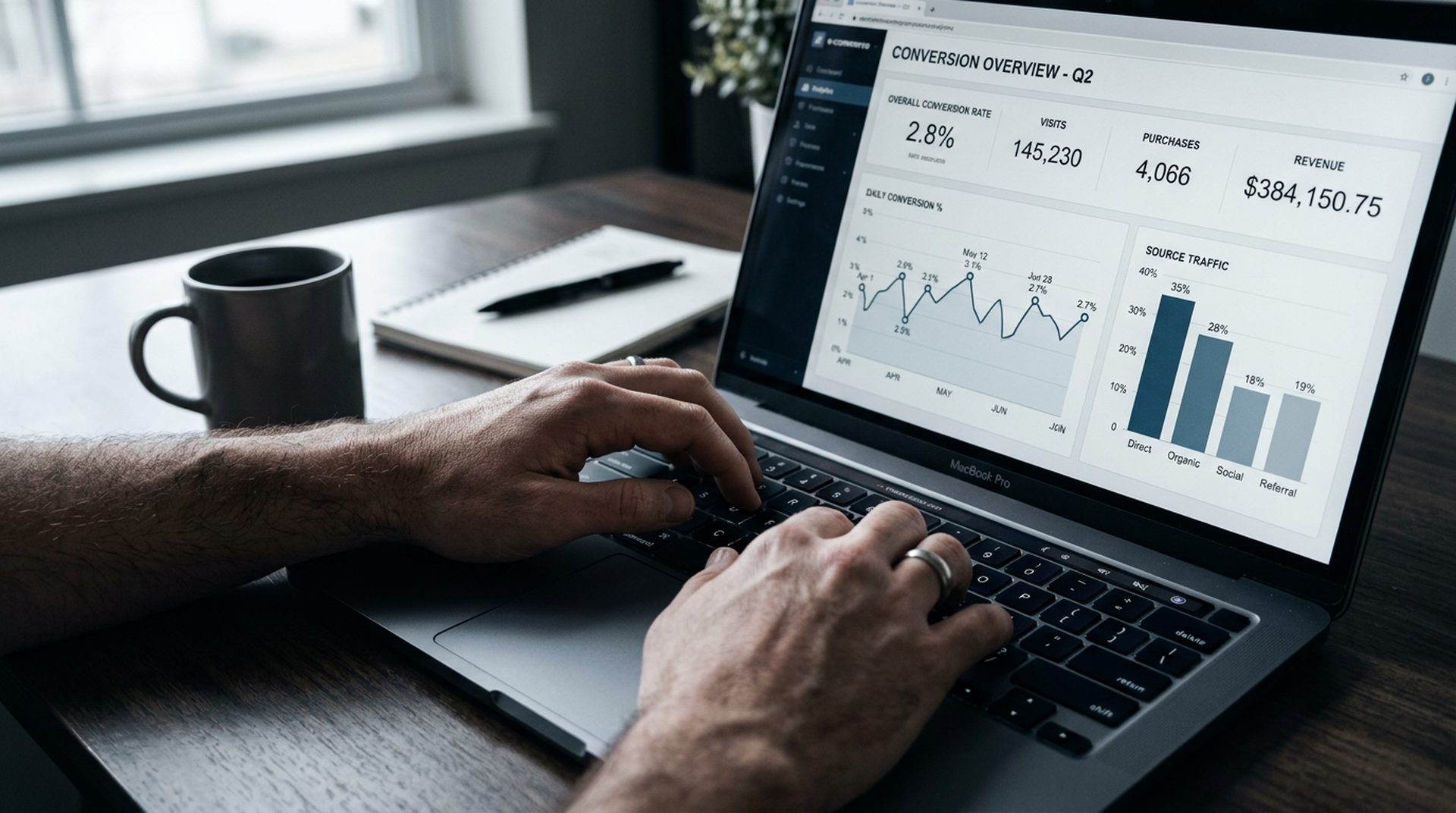 Profesional trabajando en optimización de conversión ecommerce