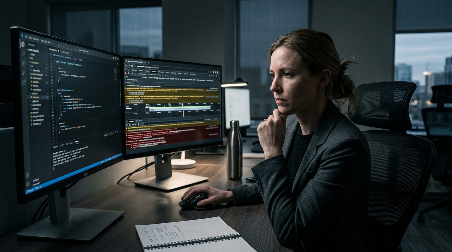Profesional de marketing analizando problemas de renderizado JavaScript