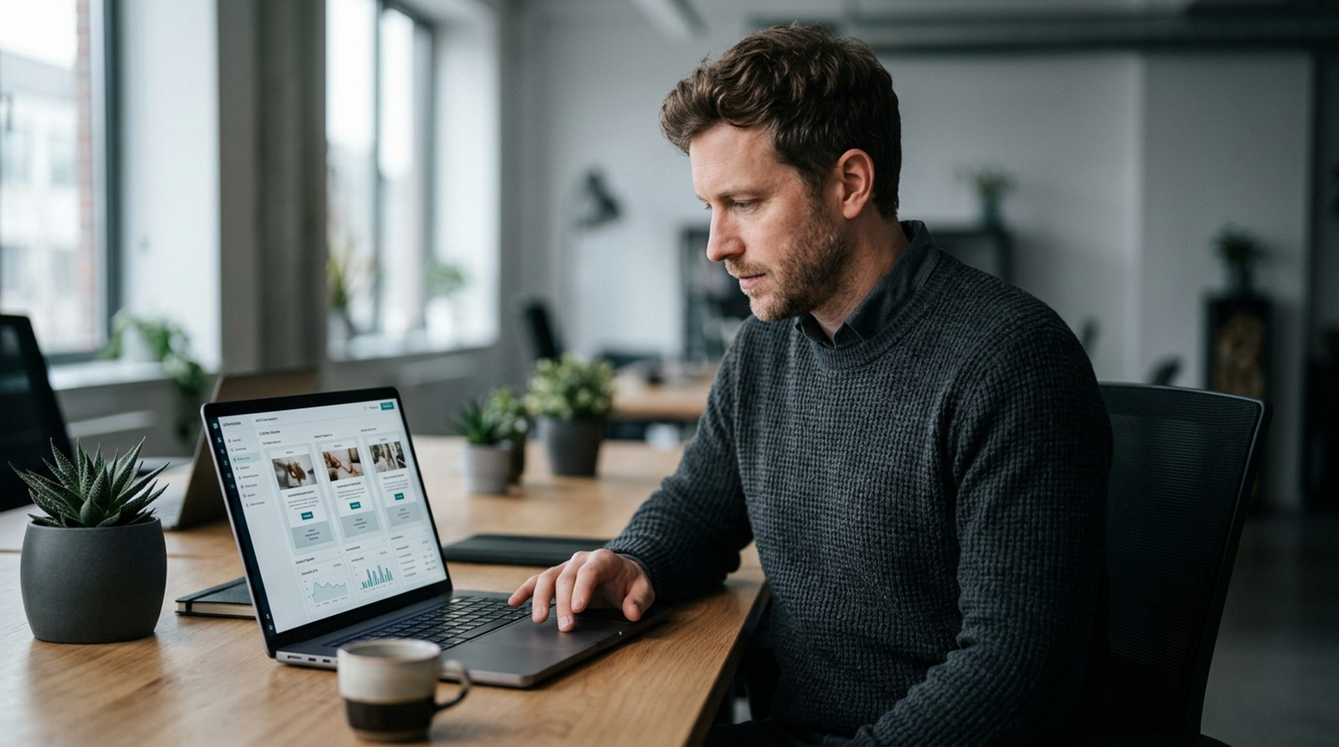 Profesional usando herramientas de IA para personalizar campañas de email