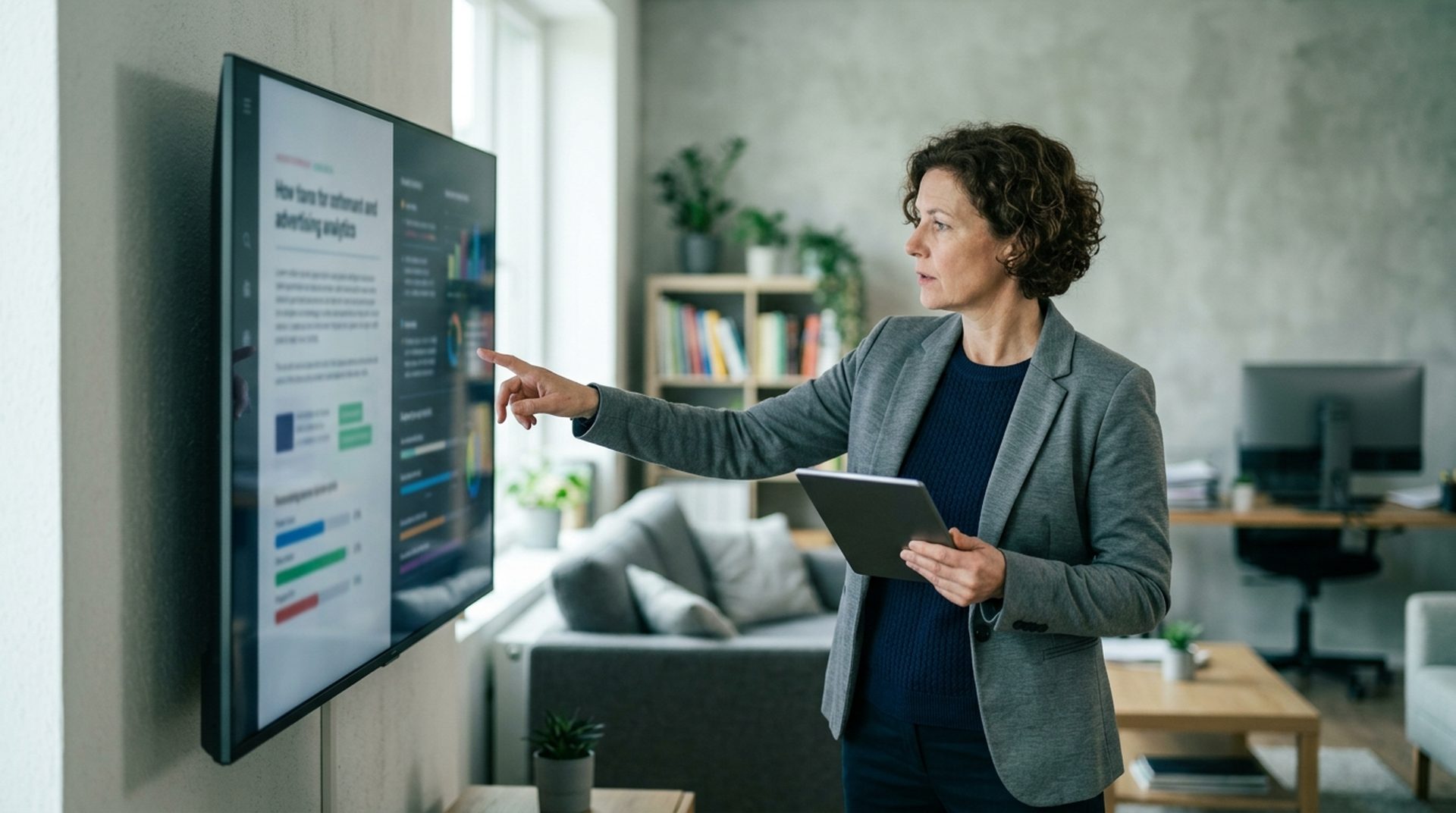 Profesional revisando publicidad en Connected TV