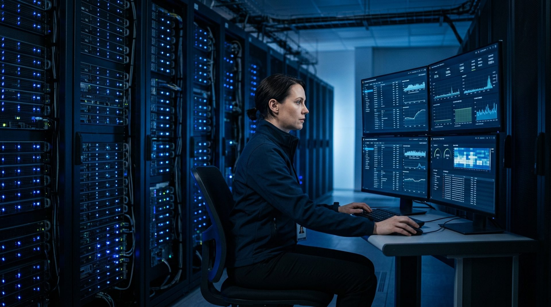 Especialista monitorizando campañas SEM automatizadas con inteligencia artificial