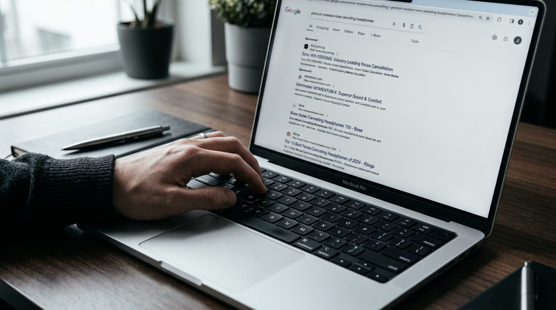 Profesional gestionando anuncios de búsqueda pagada en Google