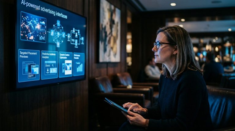 Tendencias de publicidad online: pantalla holográfica con métricas de TV conectada e IA publicitaria