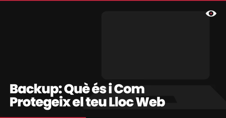 Backup: Què és i Com Protegeix el teu Lloc Web